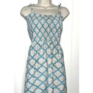 Roberta Roller Rabbit Women's Cotton Silk Shirred Sundress XL Ruffle Hem